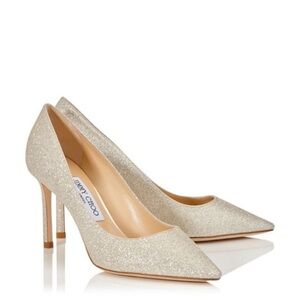 Jimmy Choo Sparkling Heels in Gold